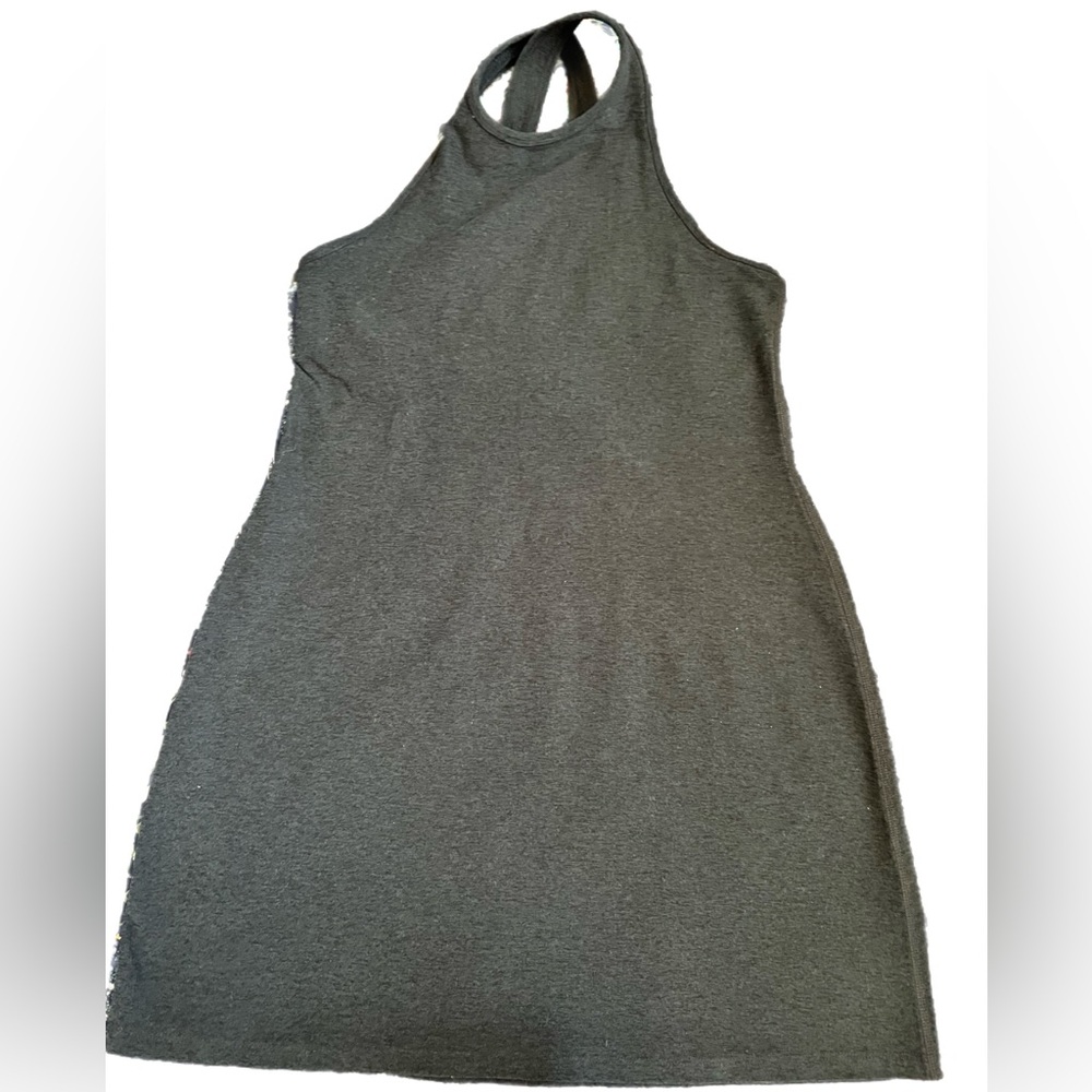 Beyond Yoga Charcoal Grey Movement Halter Top Mini Dress NWOT Size L